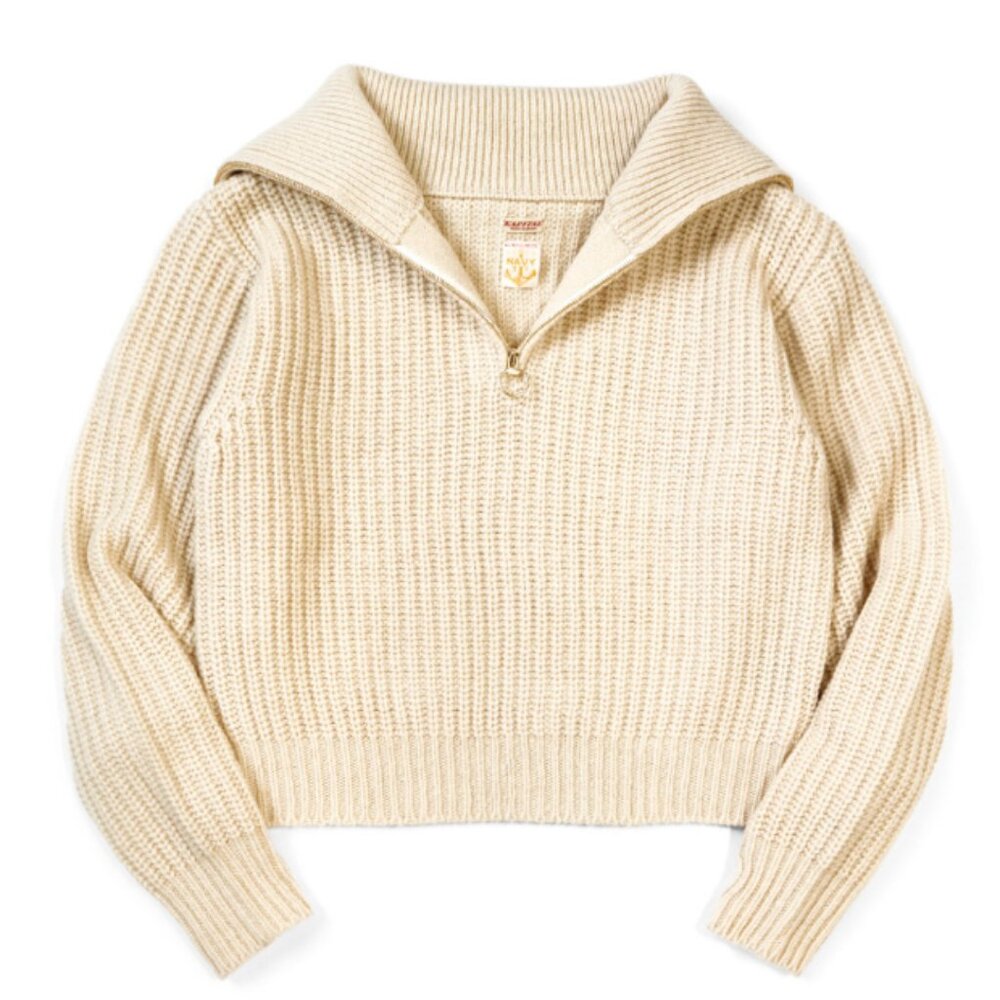 Kapital 3G Wool Ribbed Zip Up Pullover